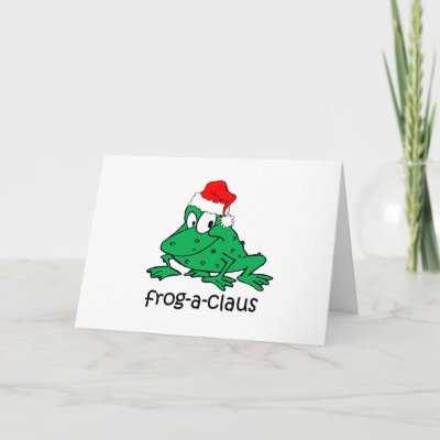 Funny Christmas frog cards