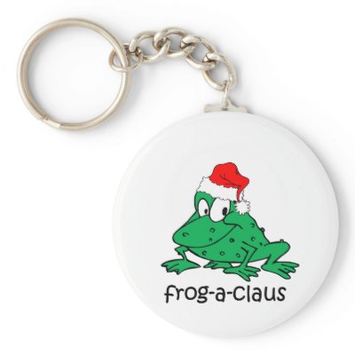 Funny Christmas frog keychains