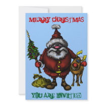 Funny Christmas invitation card by vitaliy Funny Christmas invitation card