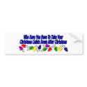 Funny Christmas lights design bumper stickers