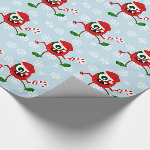 Funny Christmas Monster Wrapping paper | Zazzle