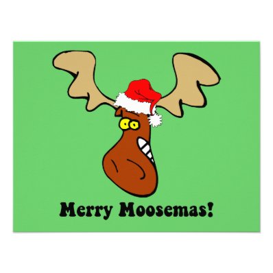 Funny Christmas moose Custom Invites