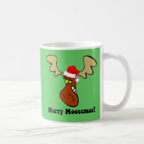 Funny Christmas moose mugs