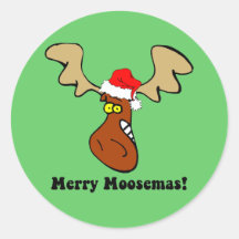 Funny Christmas moose Stickers