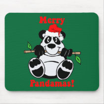 Funny Christmas Panda Bear Mousepad