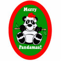 Funny Christmas Panda ornament photo sculptures