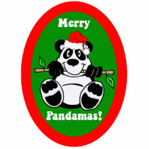 Funny Christmas Panda ornament photo sculptures by holidaysboutique Funny Christmas Panda ornament photo sculptures