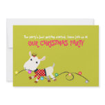 Funny Christmas Party Invitation Card (Goat Kid)