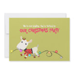 Funny Christmas Party Invitation Card (Goat Kid)