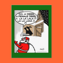 Funny Christmas Postcard - Do A Deer postcards