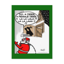 Funny Christmas Postcard - Do A Deer