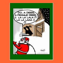 Funny Christmas Postcard - Do A Deer postcards