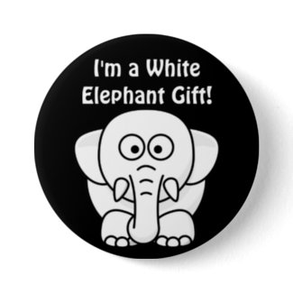 Funny Christmas Present: Real White Elephant Gift! Button