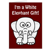 Funny Christmas Present: Real White Elephant Gift! Greeting Cards