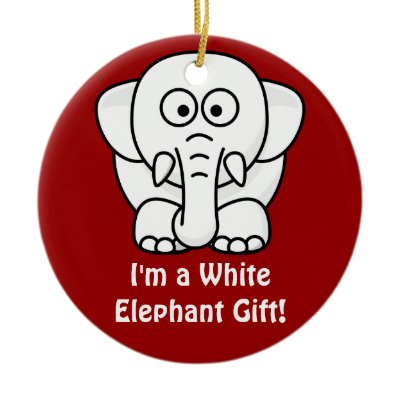 Funny Christmas Present: Real White Elephant Gift! Christmas Ornaments