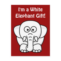 Funny Christmas Present: Real White Elephant Gift! Postcards
