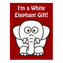 Funny Christmas Present: Real White Elephant Gift! Postcards