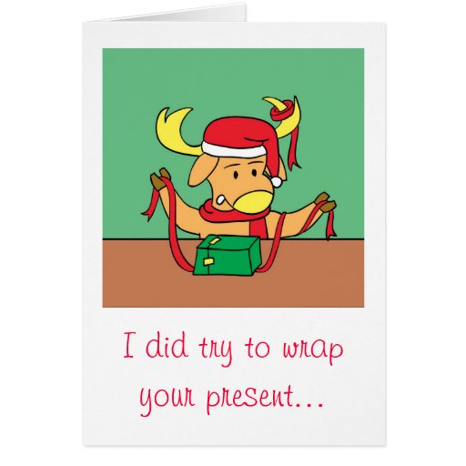 Funny Christmas Reindeer Cartoon Greeting Card Zazzle