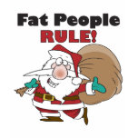 ladies_fitted_babydoll - Buy this funny Christmas gift featuring a fat Santa Claus, carrying his sack of Christmas toys, with the funny caption, Fat People Rule!: Sizes s,m,l,xl Available colors: white