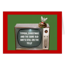 Funny Christmas television Christmas cards