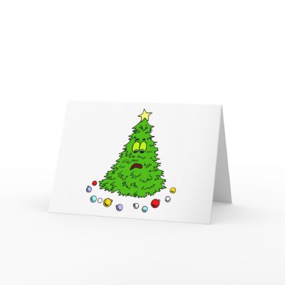 Funny Christmas Tree Greeting Card by ChristmasStamps