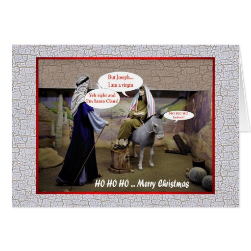 Funny Christmas Virgin Mary And Joseph In Barn Card Zazzle