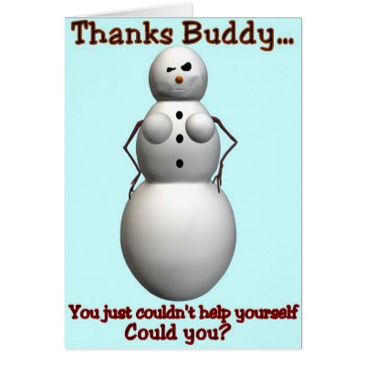 Funny Christmas X-Mas Snowman Boobs Greeting Cards by sexyshirts2