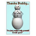 Funny Christmas X-Mas Snowman Boobs Greeting Cards