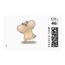 funny chubby cheeks hamster postage stamp