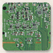 Funny circuit board beverage coasters