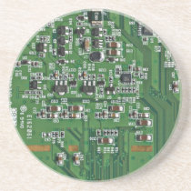 geek, electronics, coaster, components, funny, science, drink coasters, nerd, notes, protect, fun, modern, abstract, flag, pattern, urban, geeks, nerds, Coaster with custom graphic design