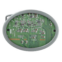 Funny circuit board oval belt buckle