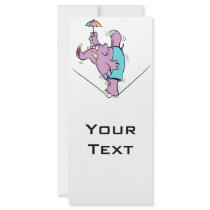 funny circus elephant on tightrope custom rack cards