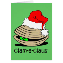 Funny clam Christmas cards