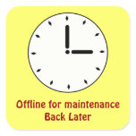 Funny Clock Face Scheduled Maintenance Stickers Sticker