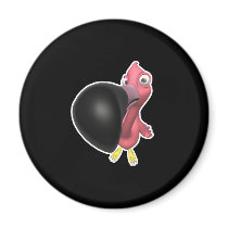 funny close up pink flamingo magnets