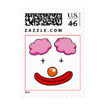 Funny clown face postage by jsoh Funny clown face postage