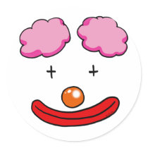Funny clown face stickers by jsoh Funny clown face stickers
