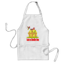 funny cock a doodle doo roster crowing apron
