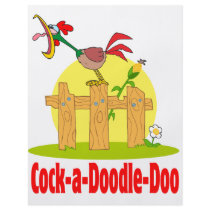 funny cock a doodle doo roster crowing personalized flyer
