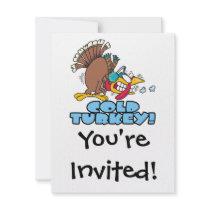 funny cold turkey cartoon custom invites