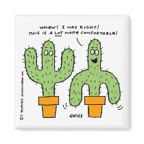 Funny Collectible Comfortable Cactus Cartoon magnets