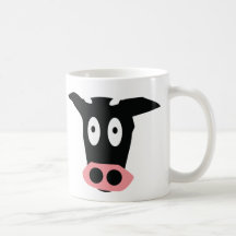 funny comic cow head mug
