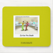 Funny Computer Geek Cartoon On Quality Mouse Pad