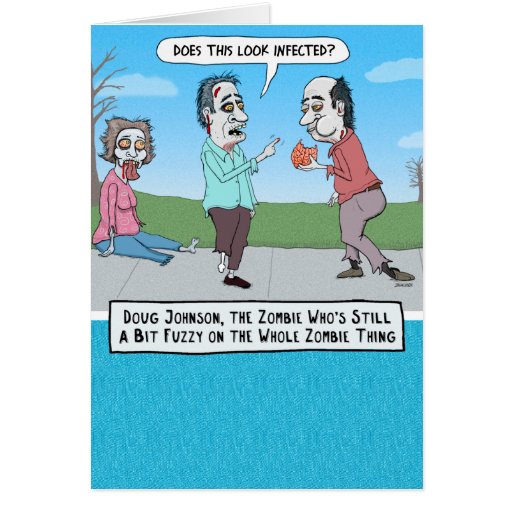 Funny Confused Zombie Birthday Card | Zazzle