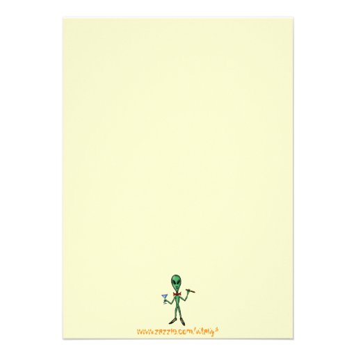 Funny cool alien Halloween party invitation card