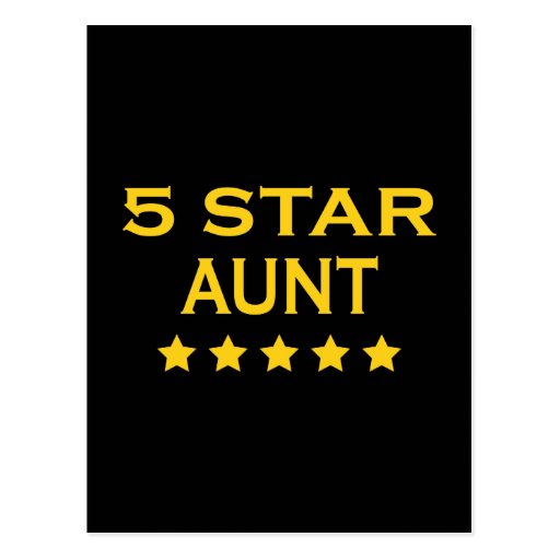 Funny Cool Aunts : Five Star Aunt Postcard