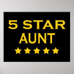 Funny Cool Aunts : Five Star Aunt Print