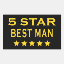 Funny Cool Best Men : Five Star Best Man Sticker