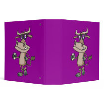 funny cool cow wearing shades cartoon character vinyl binders
